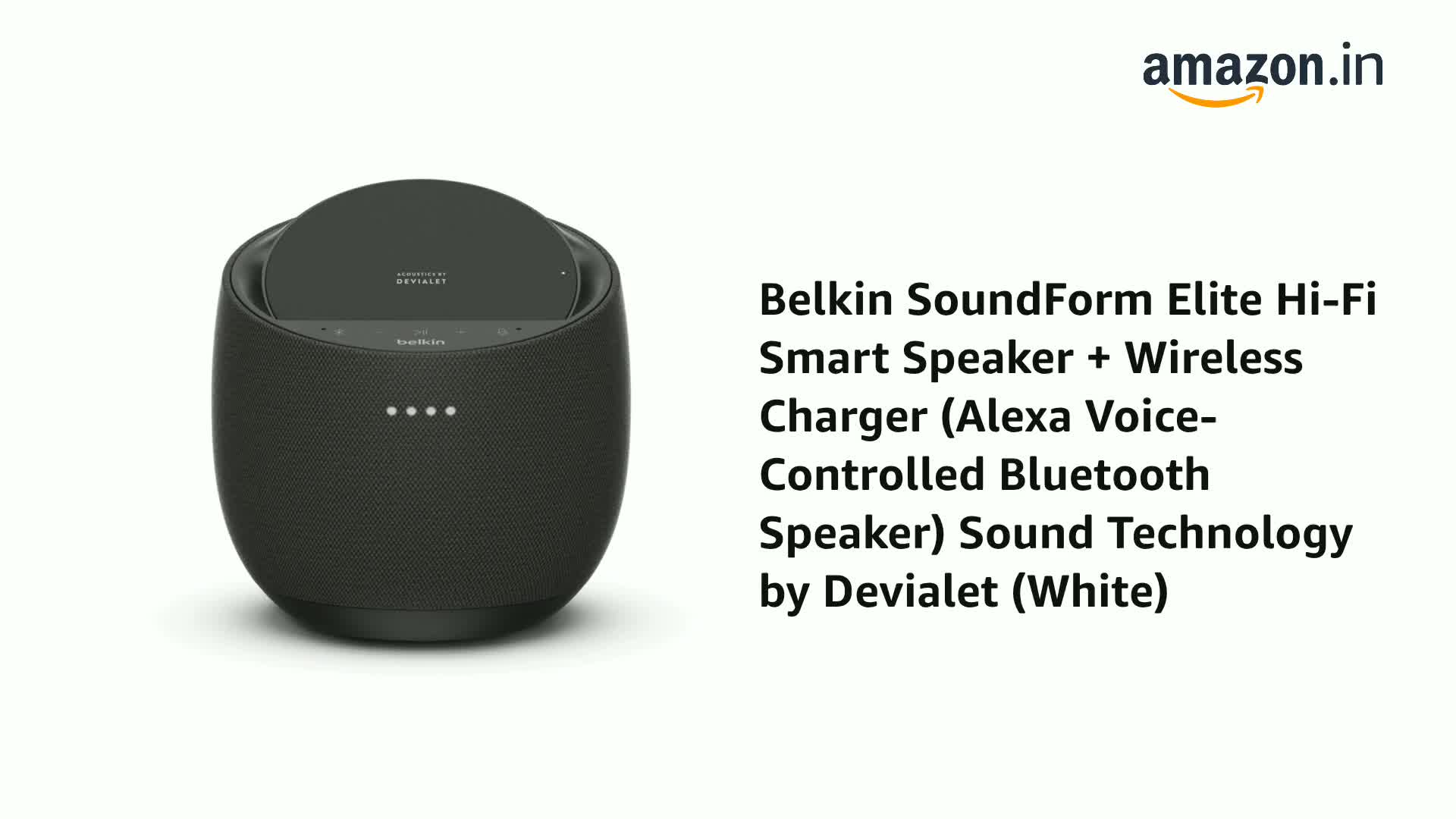 Belkin SoundForm Elite Hi-Fi Smart Speaker + Wireless Charger